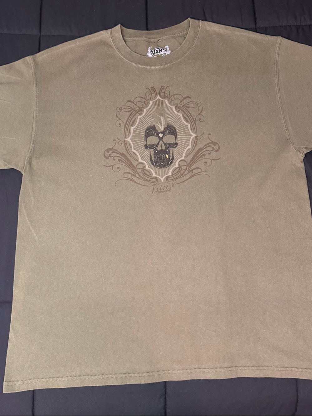Vans Olive Skull Graphic Short Sleeve Tee